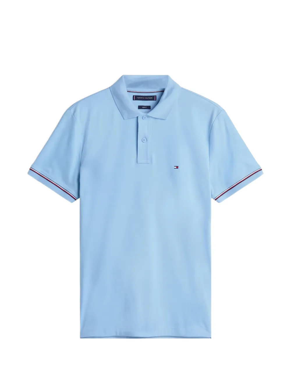 Tommy Hilfiger logo-embroidered tipped-cuff polo shirt - Blu