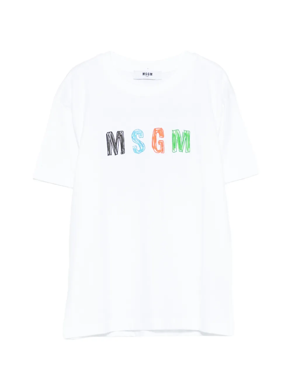 MSGM Kids logo-print T-shirt - Bianco