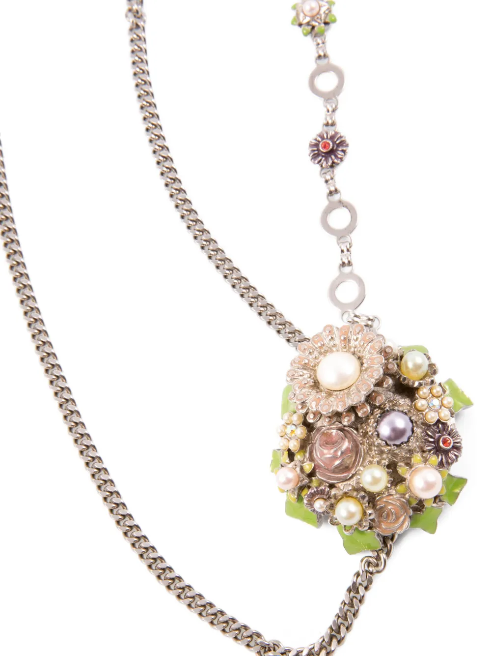 Chanel Pre-owned 2005 Floral-detail Chain Belt in Silver, view 2