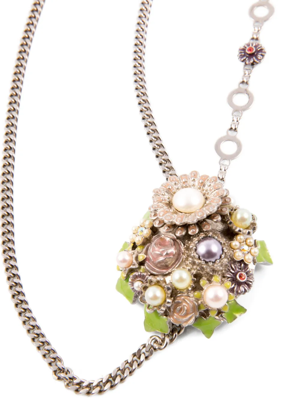 Chanel Pre-owned 2005 Floral-detail Chain Belt in Silver, view 4