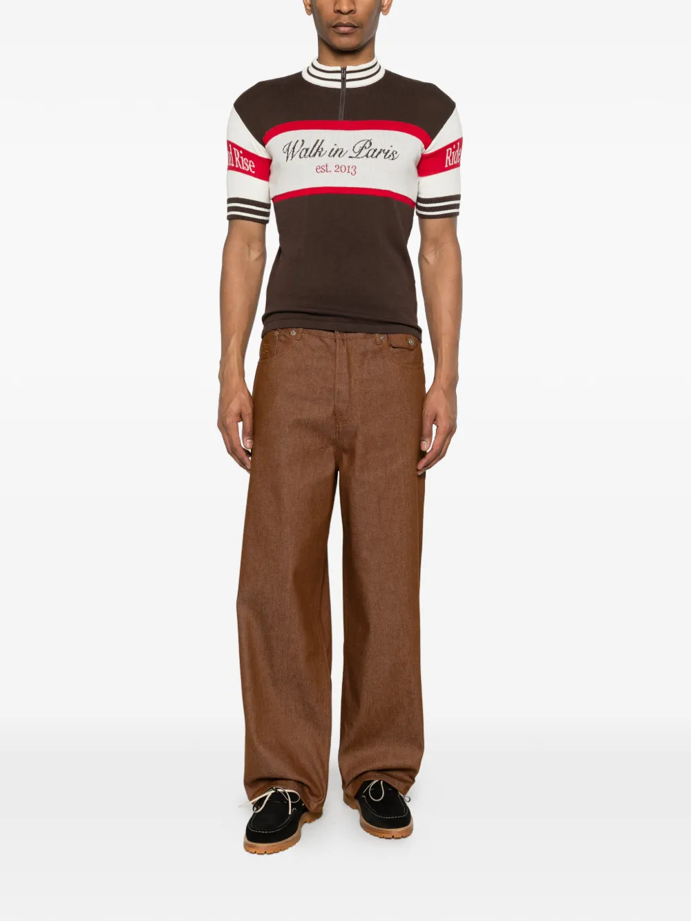 WALK IN PARIS Baggy denim broek Bruin
