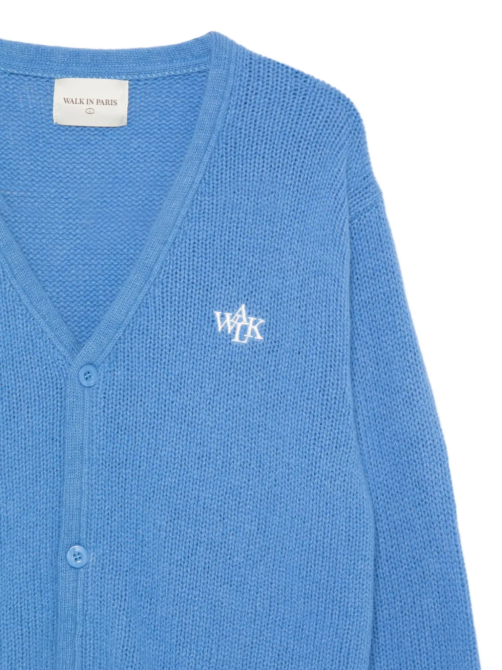  Walk In Paris Logo-embroidery Cardigan - Blue 