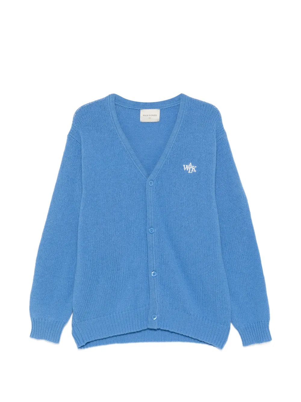 WALK IN PARIS logo-embroidery cardigan - Blu