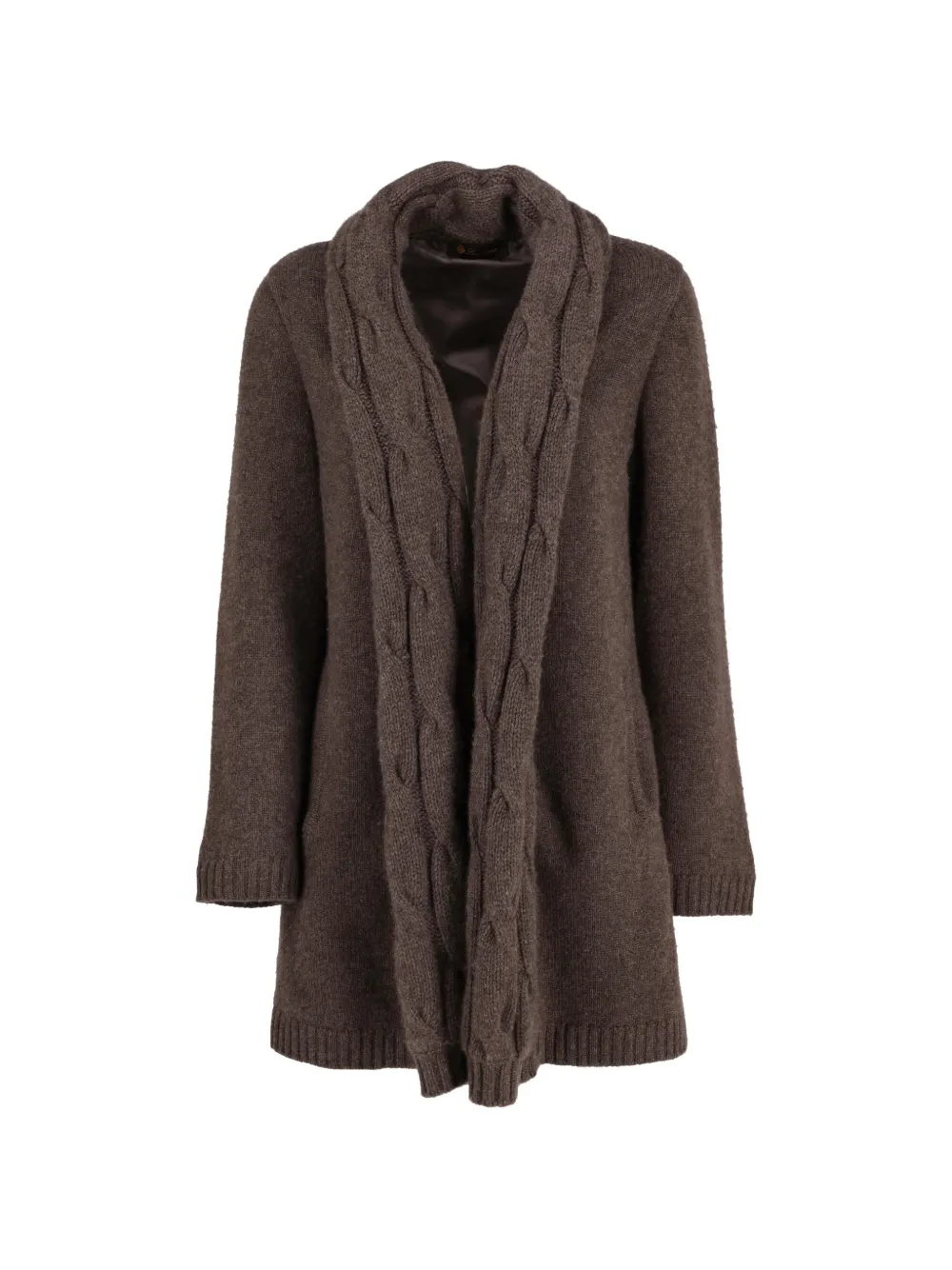 Loro Piana Pre-Owned thick cable-knit cardigan - Marrone