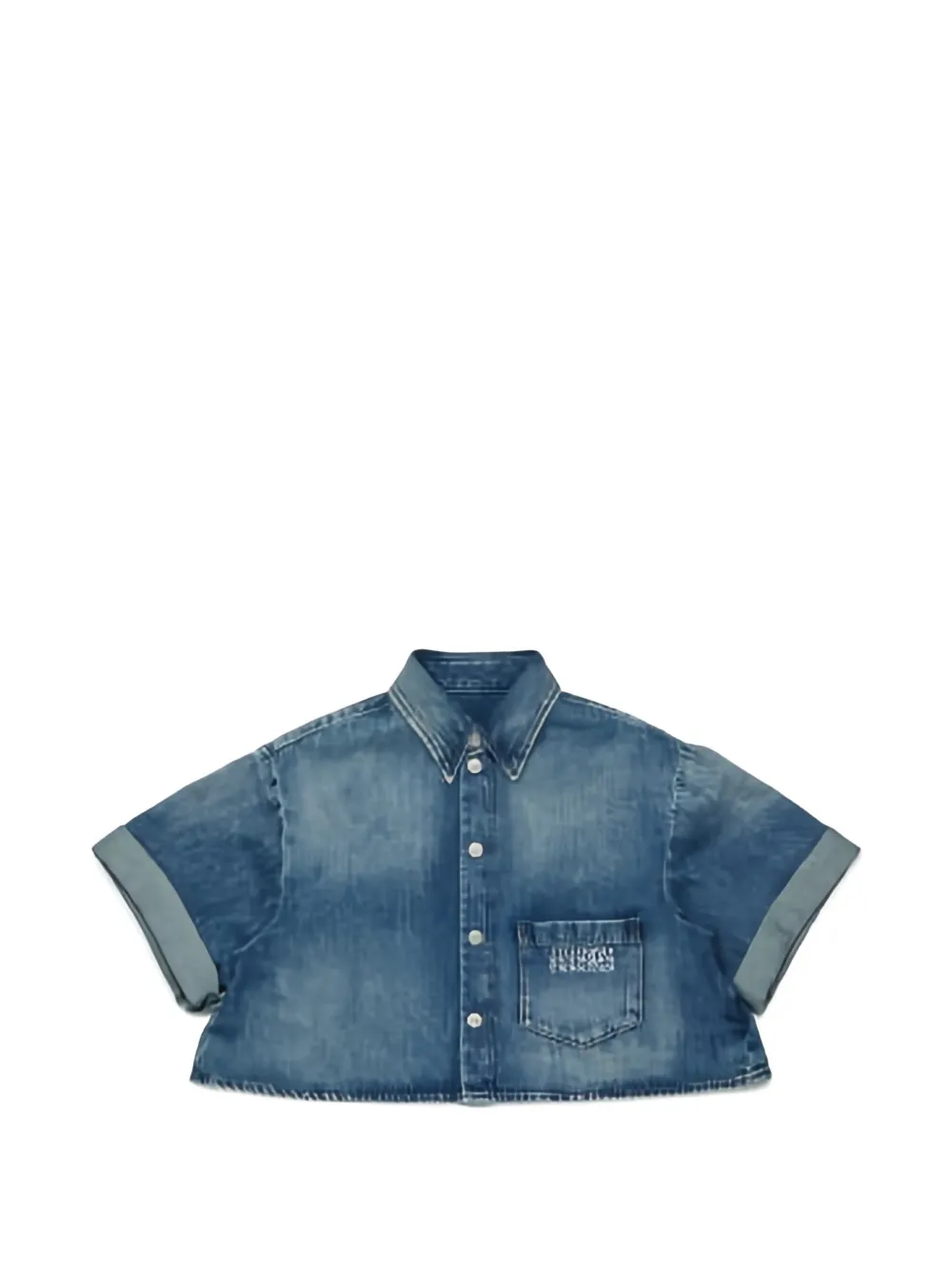MM6 Maison Margiela Kids pocket denim shirt - Blu