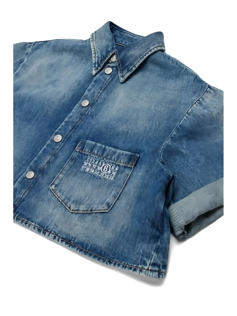 MM6 Maison Margiela Kids Spijkershirt met zak Blauw