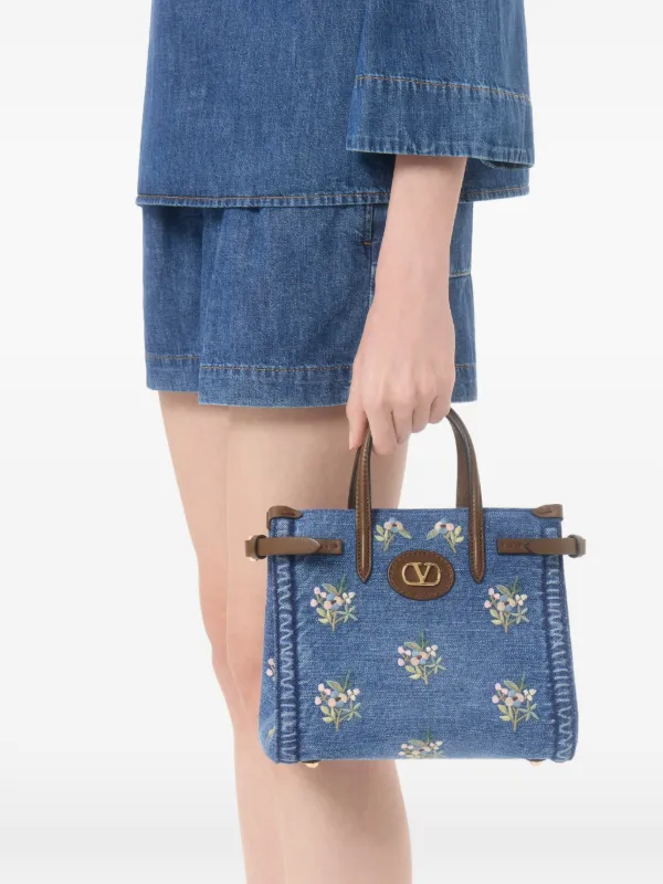 Valentino Garavani アンティーブ デニム ショッピングバッグ S