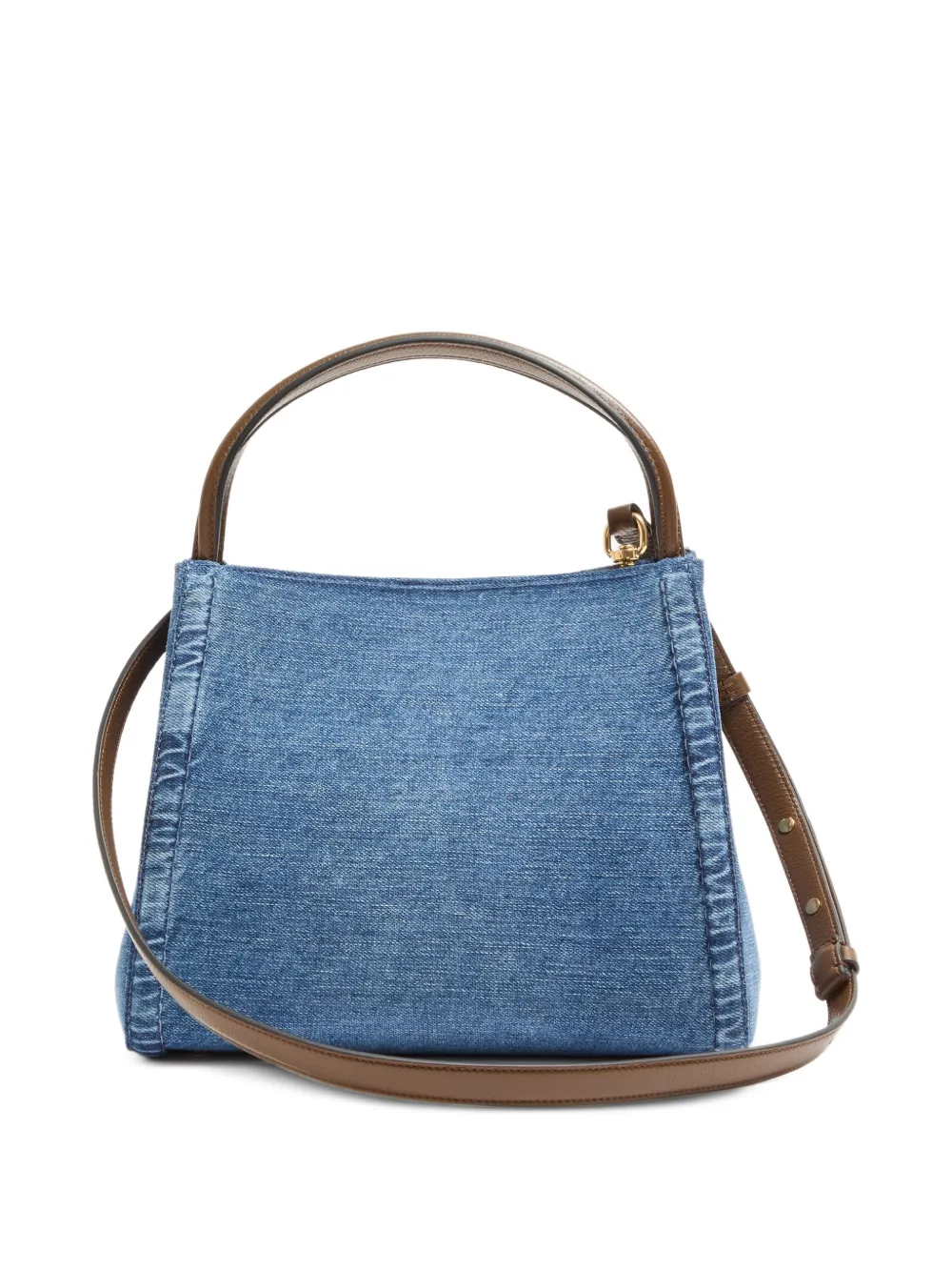 Valentino Garavani Alltime medium handtas van denim met geborduurde band Blauw