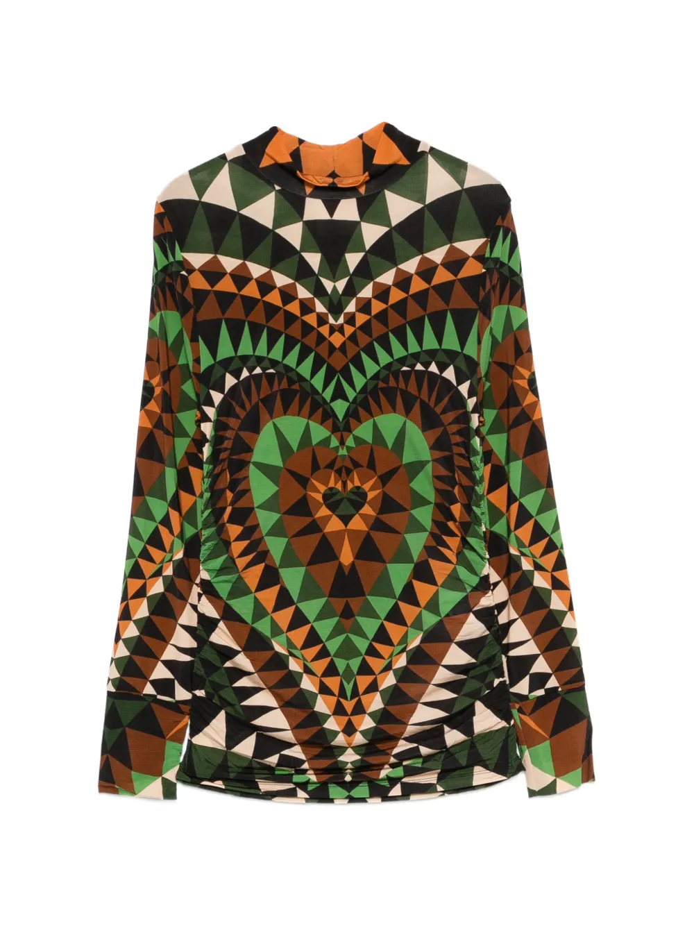 FARM Rio geometric heart print top - Verde