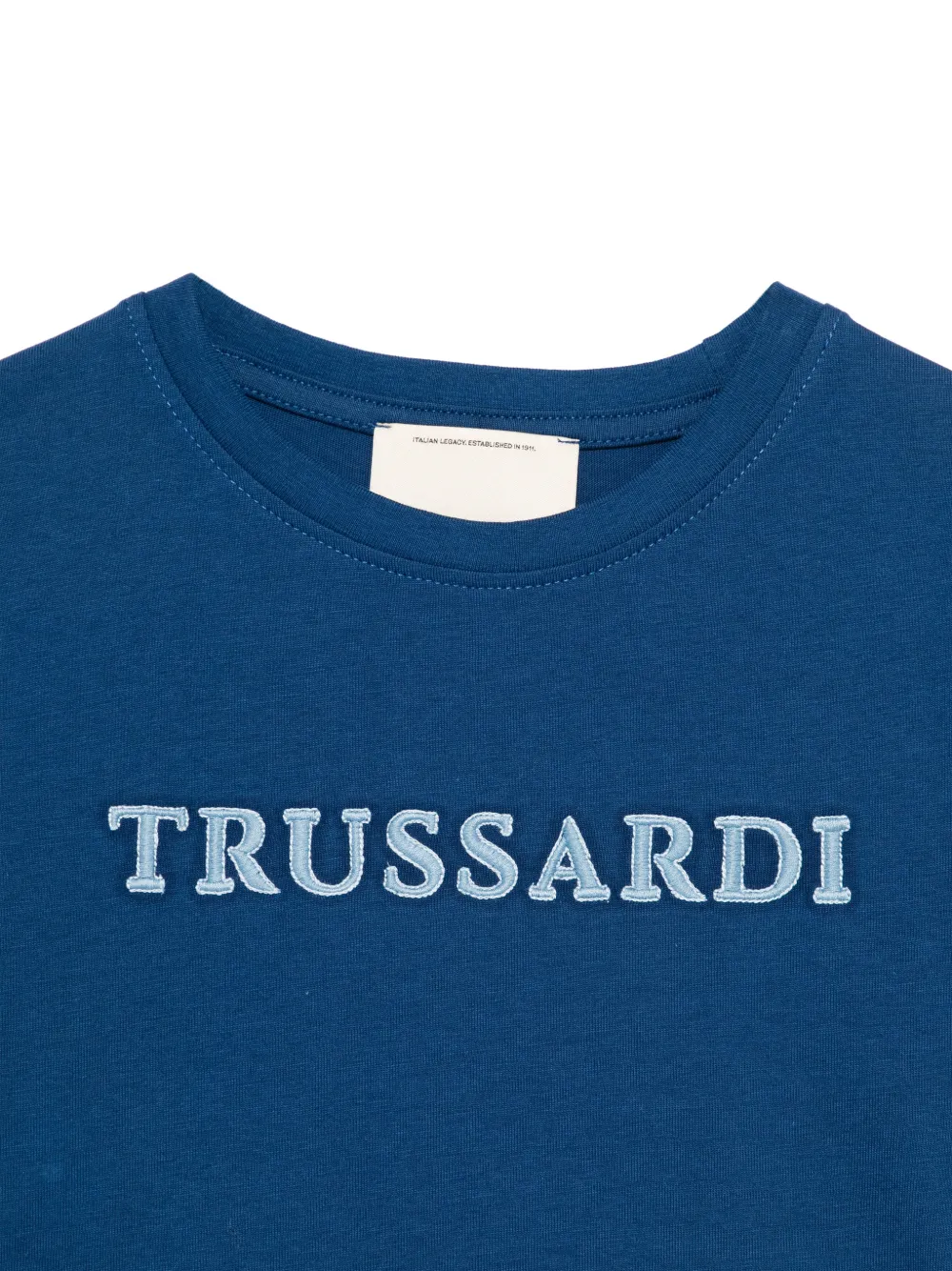  Trussardi Junior Logo-embroidery T-shirt - Blue 