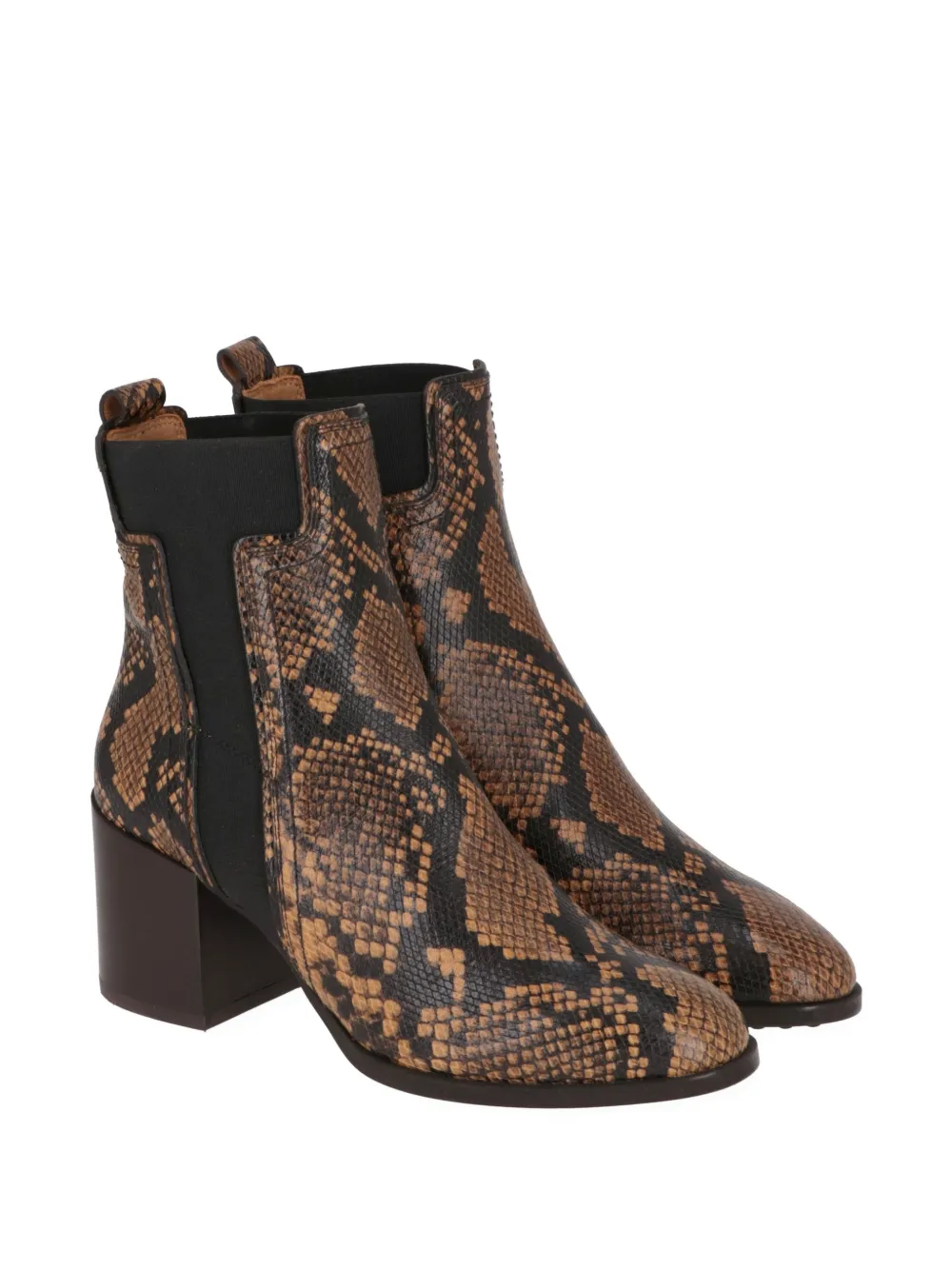 Tod's snake-effect leather ankle boots Zwart