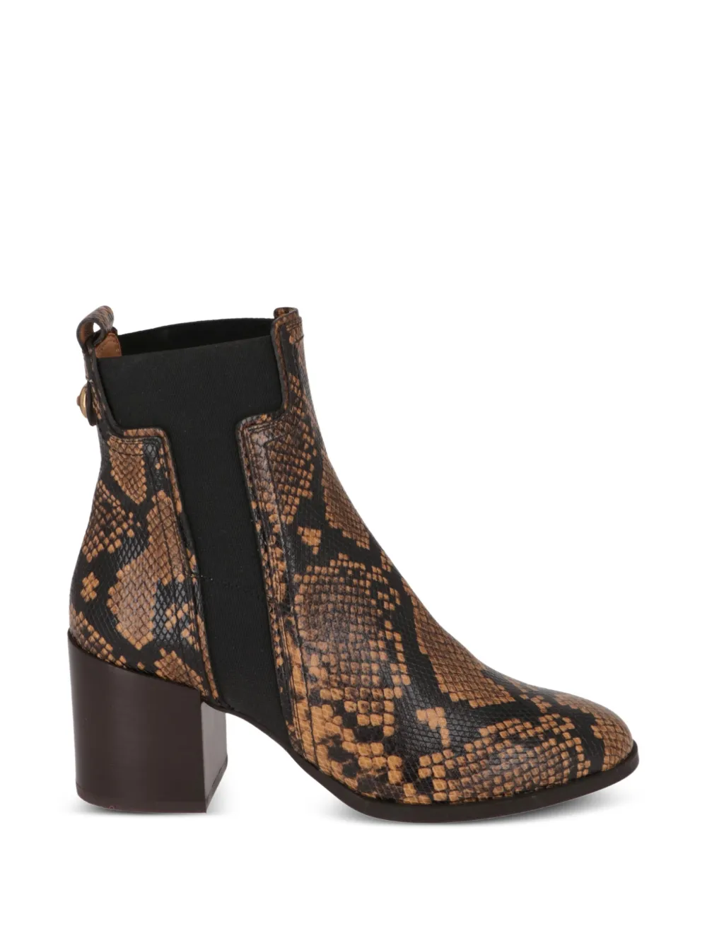 Tod's snake-effect leather ankle boots Zwart