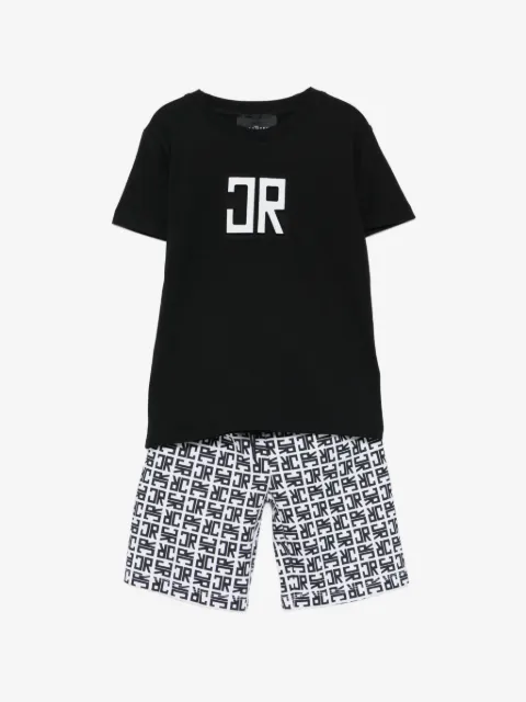 John Richmond Junior monogram-patterned shorts set 