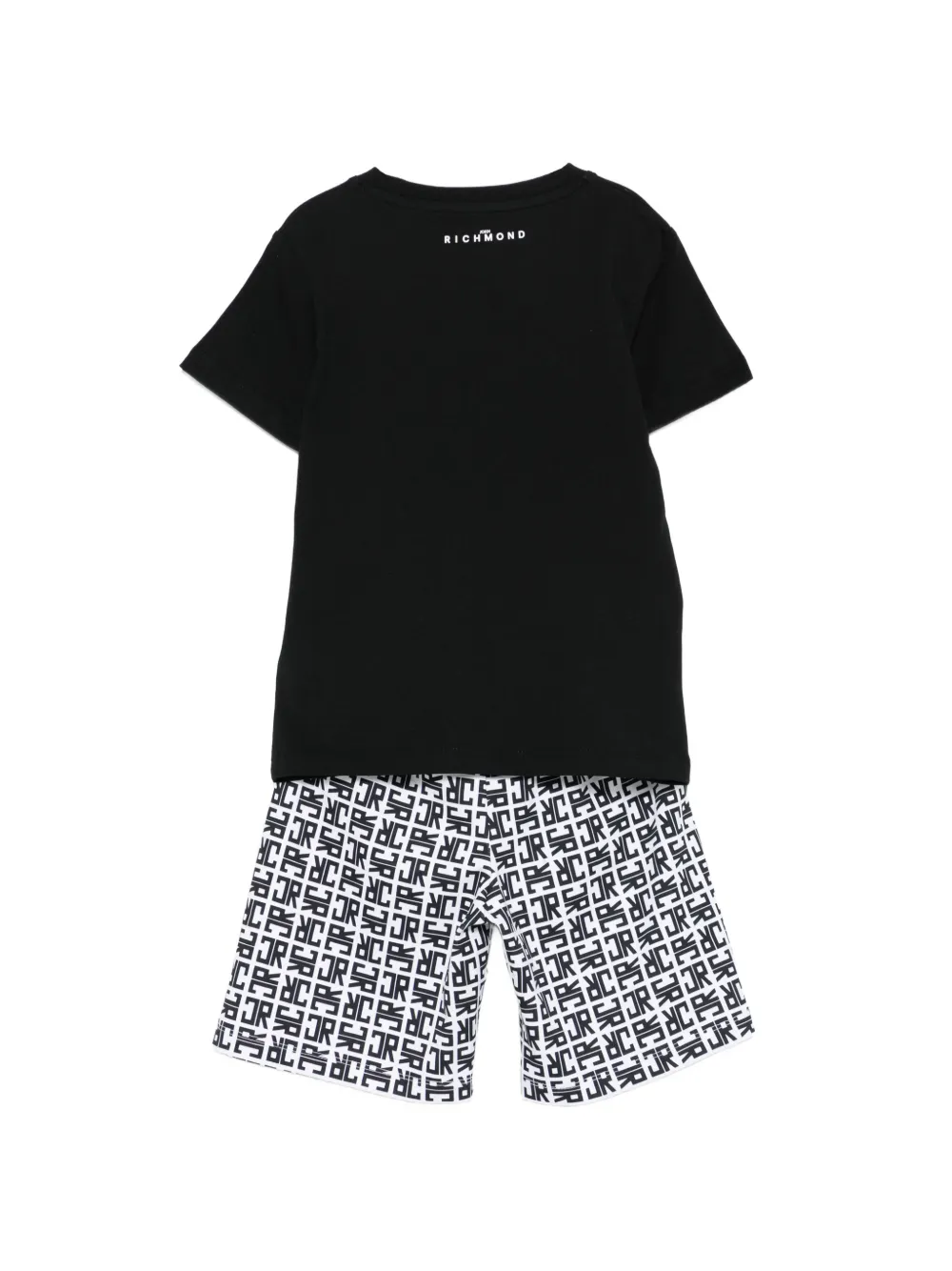  John Richmond Junior Monogram-patterned Shorts Set - Black 