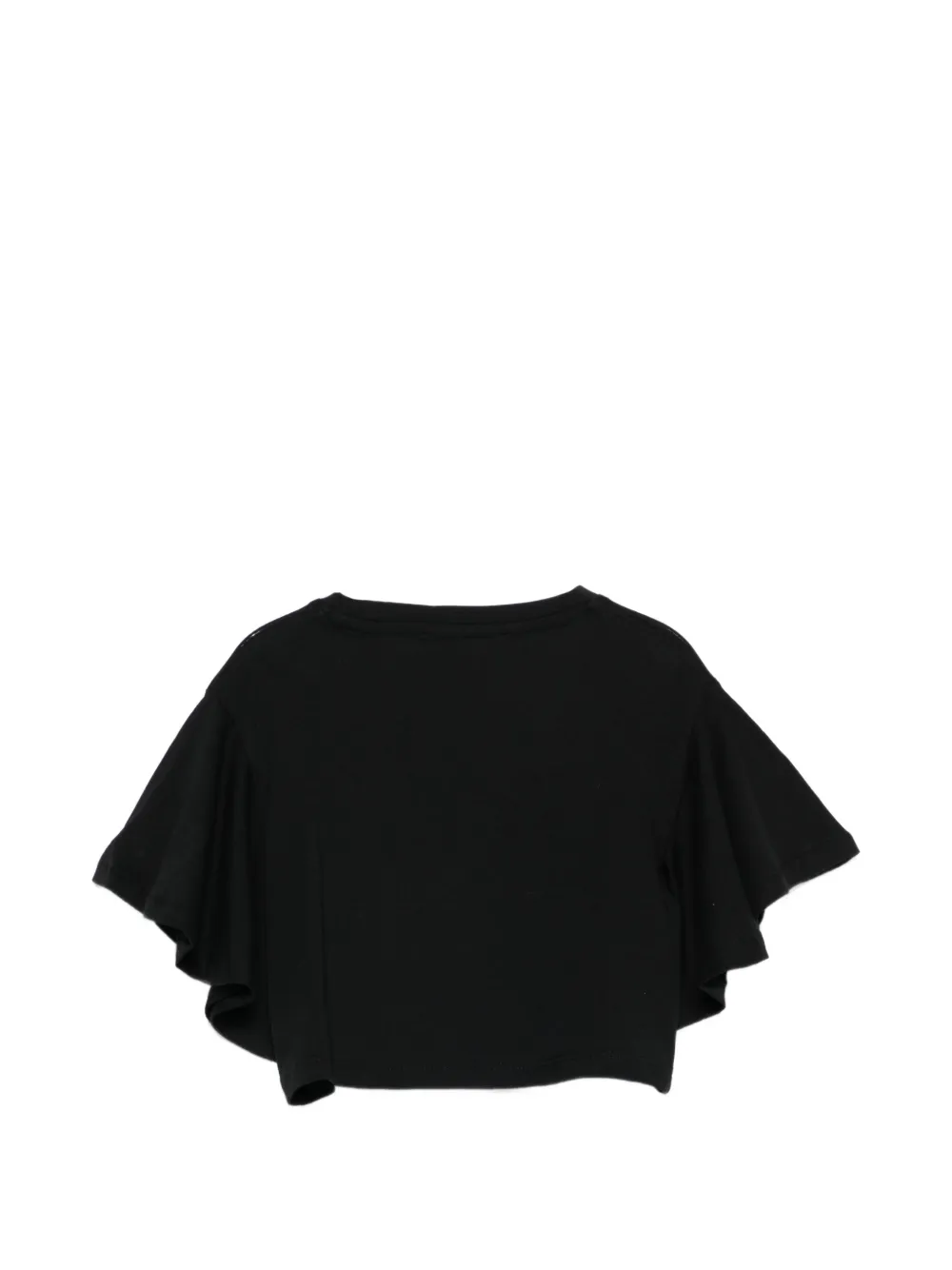John Richmond Junior Cropped T-shirt met ruches Zwart