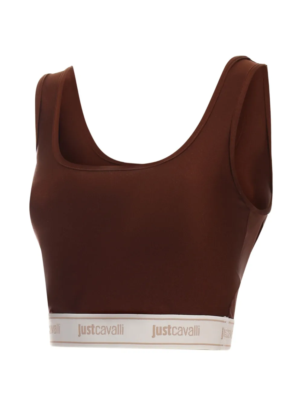 Just Cavalli logo-waist crop top - Marrone