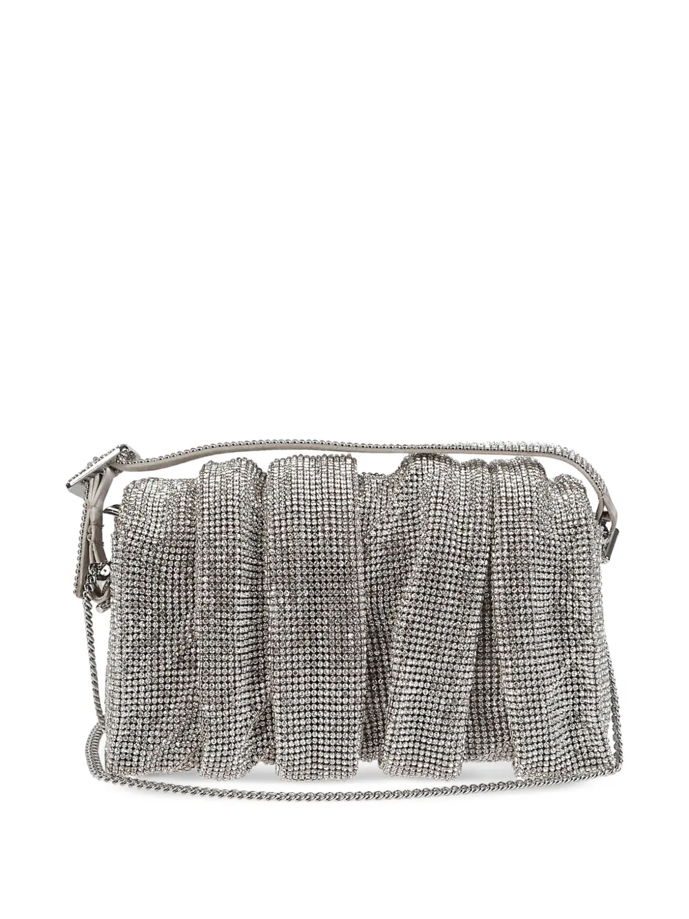 Benedetta Bruzziches Iris mesh schoudertas verfraaid met stras Zilver