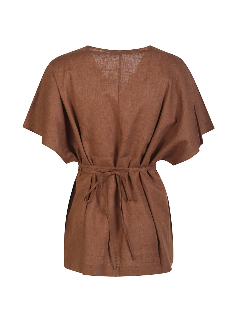  Hinnominate Tie-waist Short-sleeve Top - Brown 