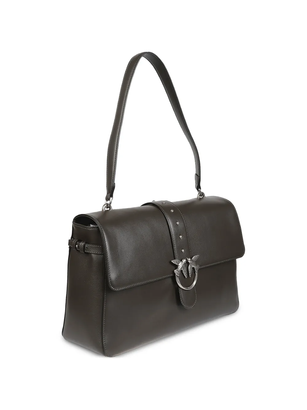  Pinko Studded Leather Shoulder Bag - Green 