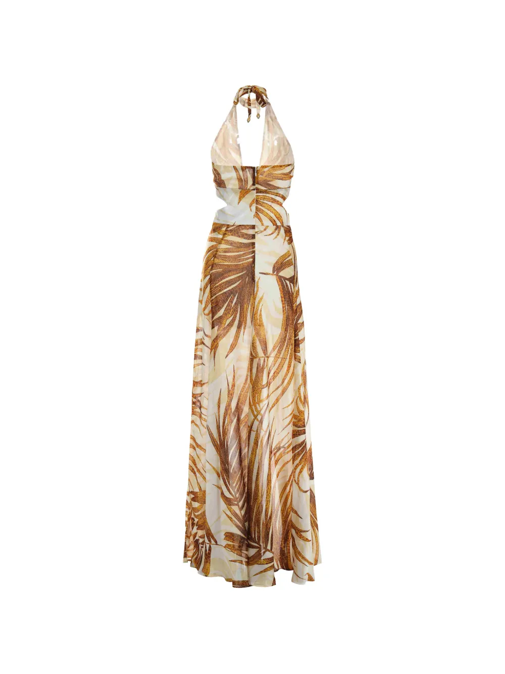 Just Cavalli Maxi-jurk met print en uitgesneden details Beige
