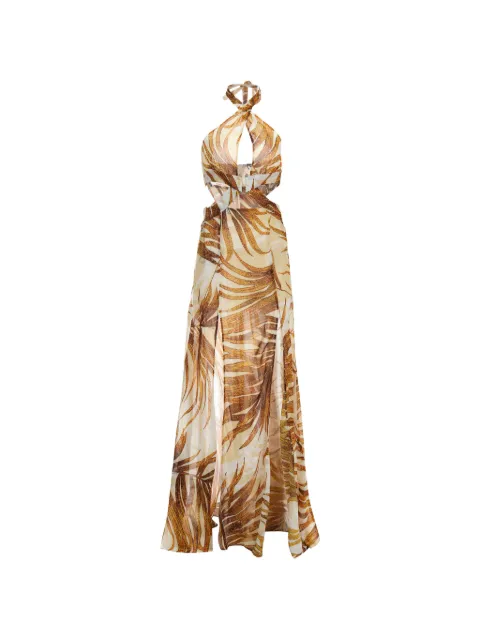 Just Cavalli cut-out printed maxi dress