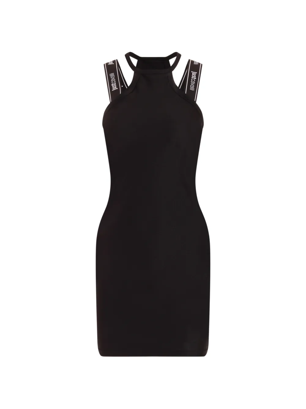Just Cavalli logo-strap mini dress - Nero