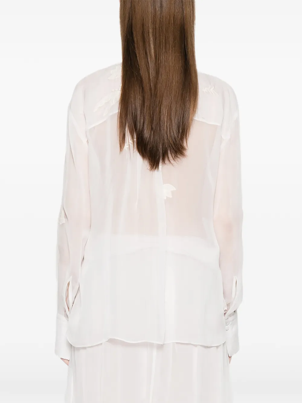 Forte Shirt met bloemenprint Wit