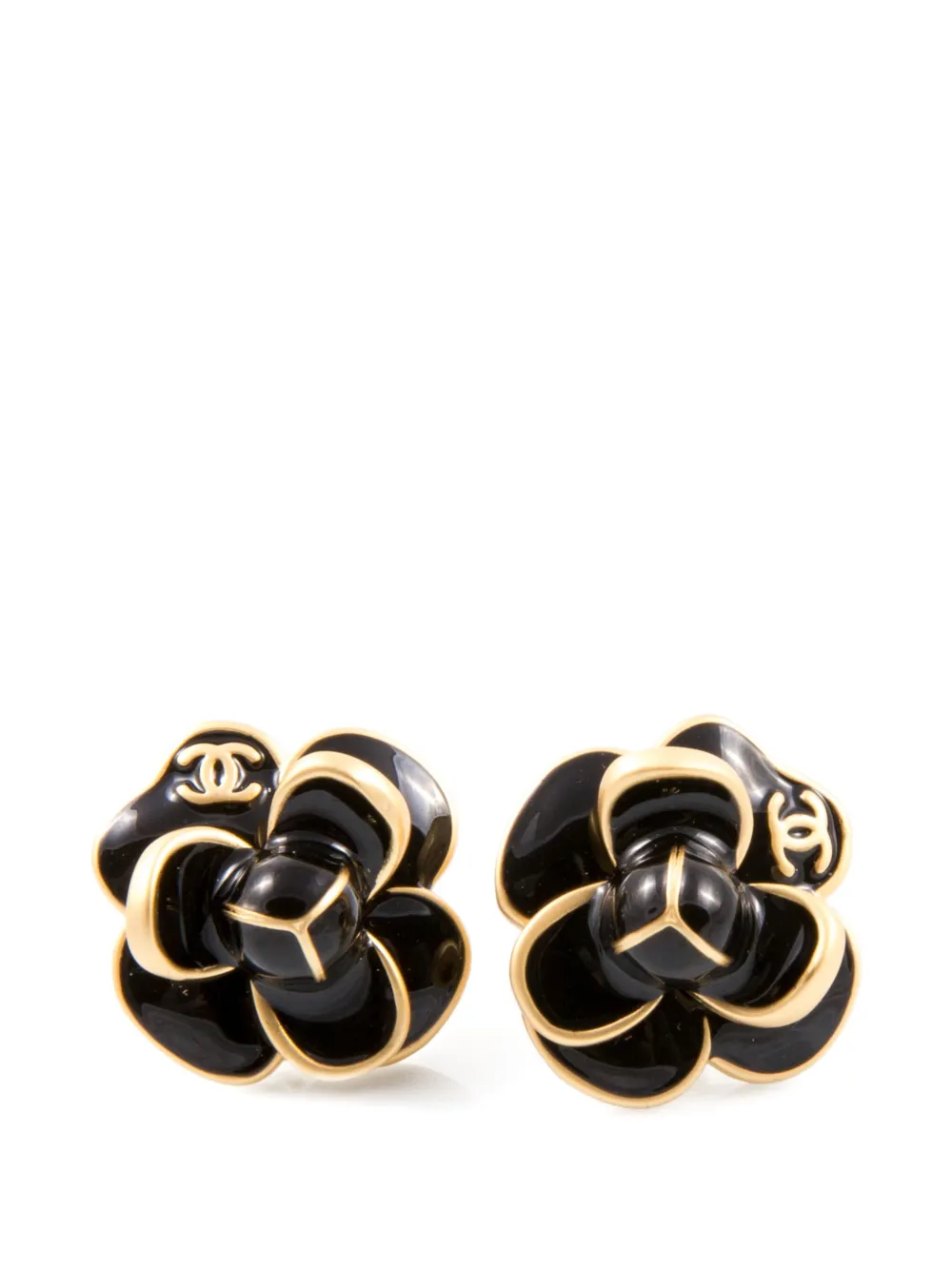 CHANEL Pre-Owned 2020s Camelia flower-shape earrings - Oro