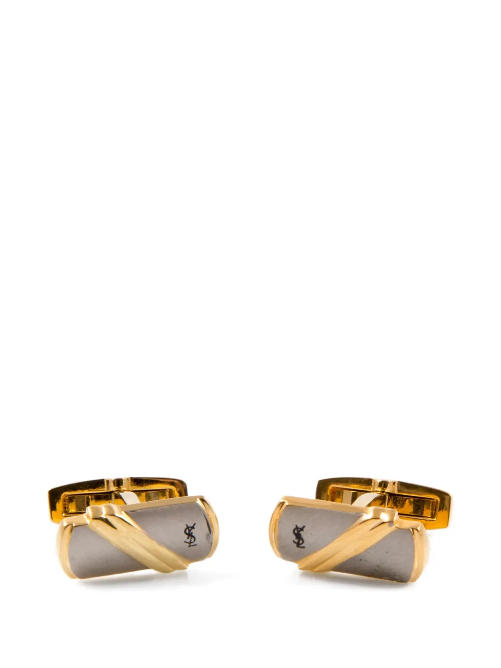 Saint Laurent Pre-Owned 1990s rectangular-shape cuff-links - Oro