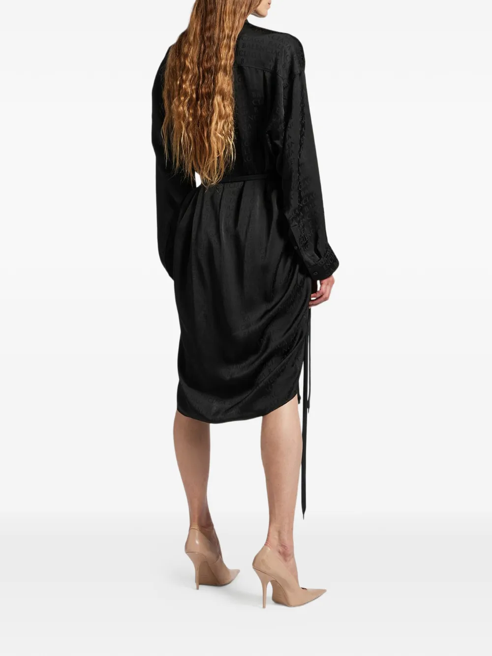 Balenciaga Midi-wikkeljurk Zwart