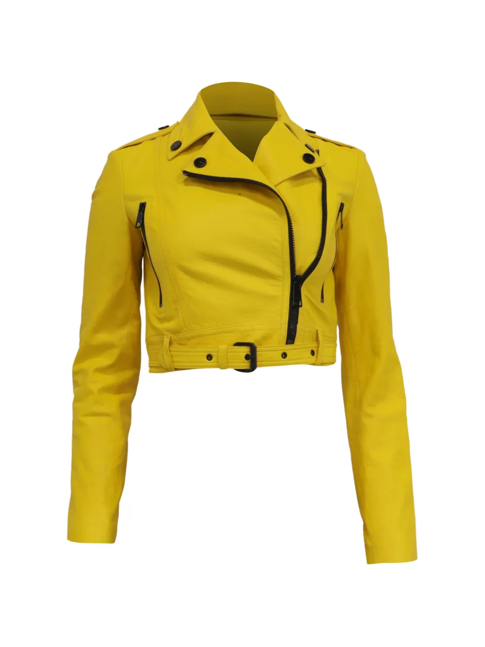 Burberry Pre-Owned cropped biker jacket - Giallo