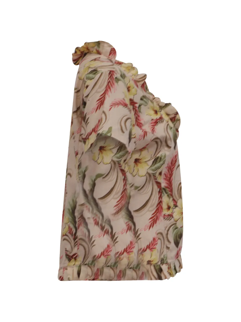 Floral-Print Ruffled Blouse