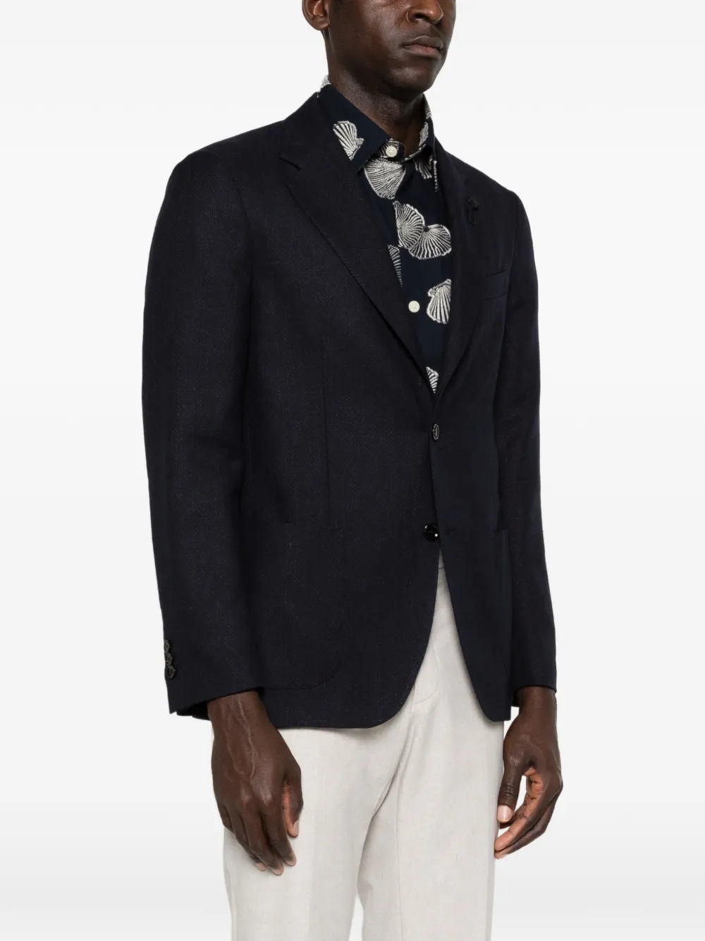 Lardini Blazer met opgestikte zak Blauw