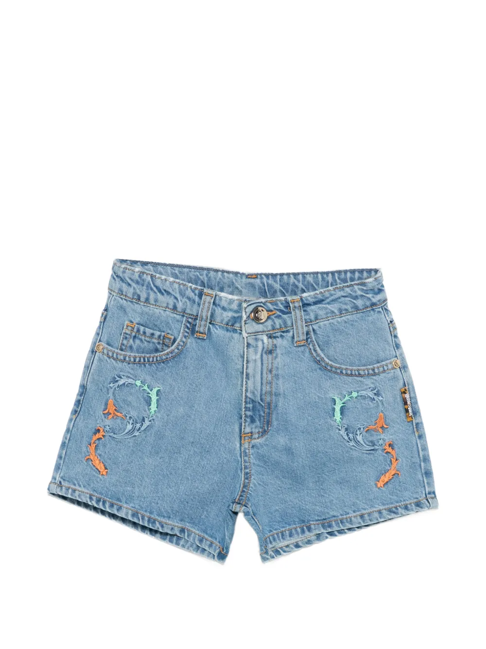 Roberto Cavalli Junior embroidered shorts - Blau