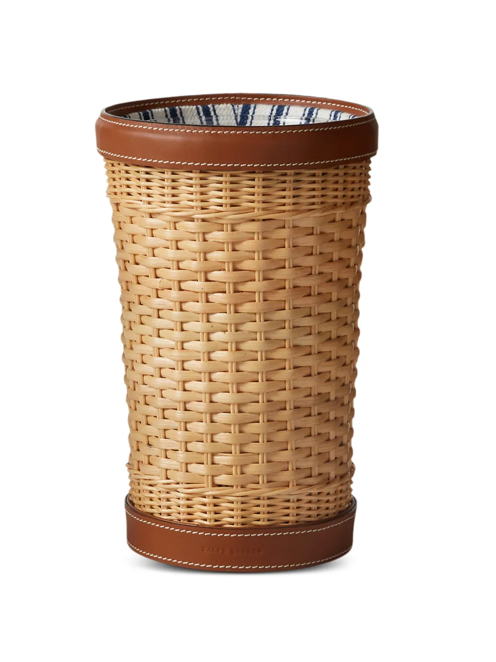 Ralph Lauren Home large Bailey woven leather-trim vase - Toni neutri