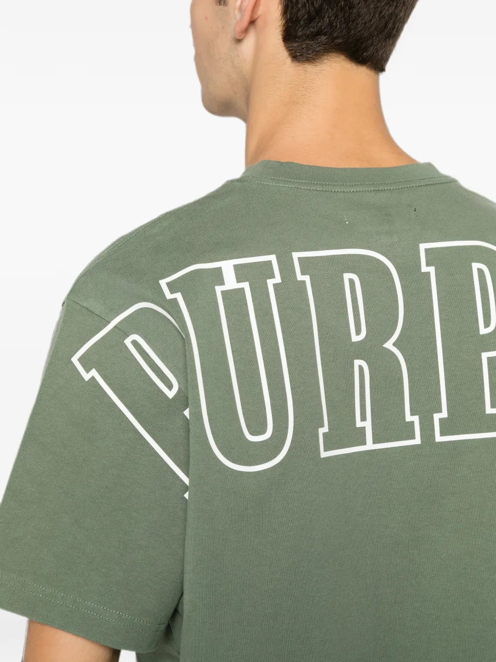 Purple Brand T-shirt met logoprint Groen