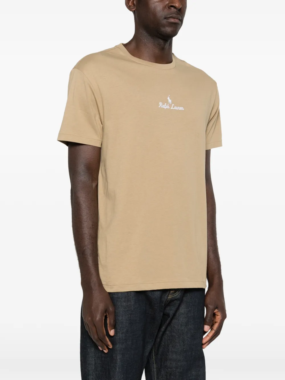 Polo Ralph Lauren T-shirt met geborduurd logo Beige