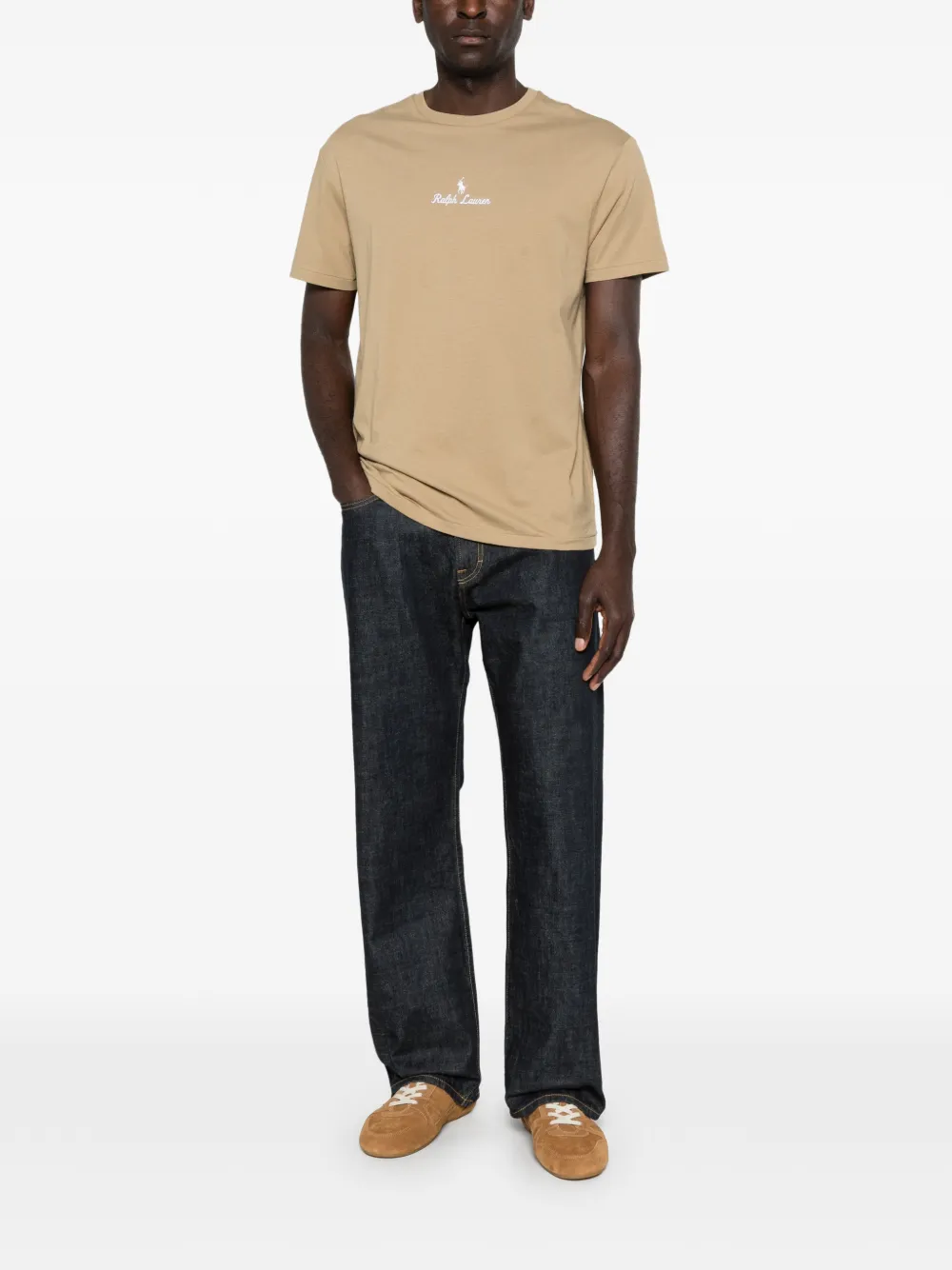 Polo Ralph Lauren T-shirt met geborduurd logo Beige