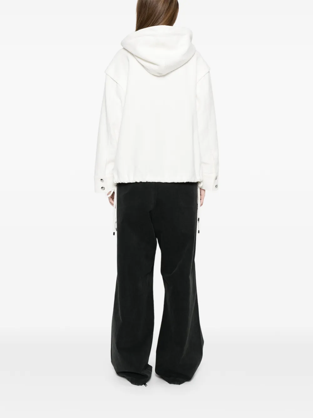 Blumarine Bouclé jack met capuchon Wit