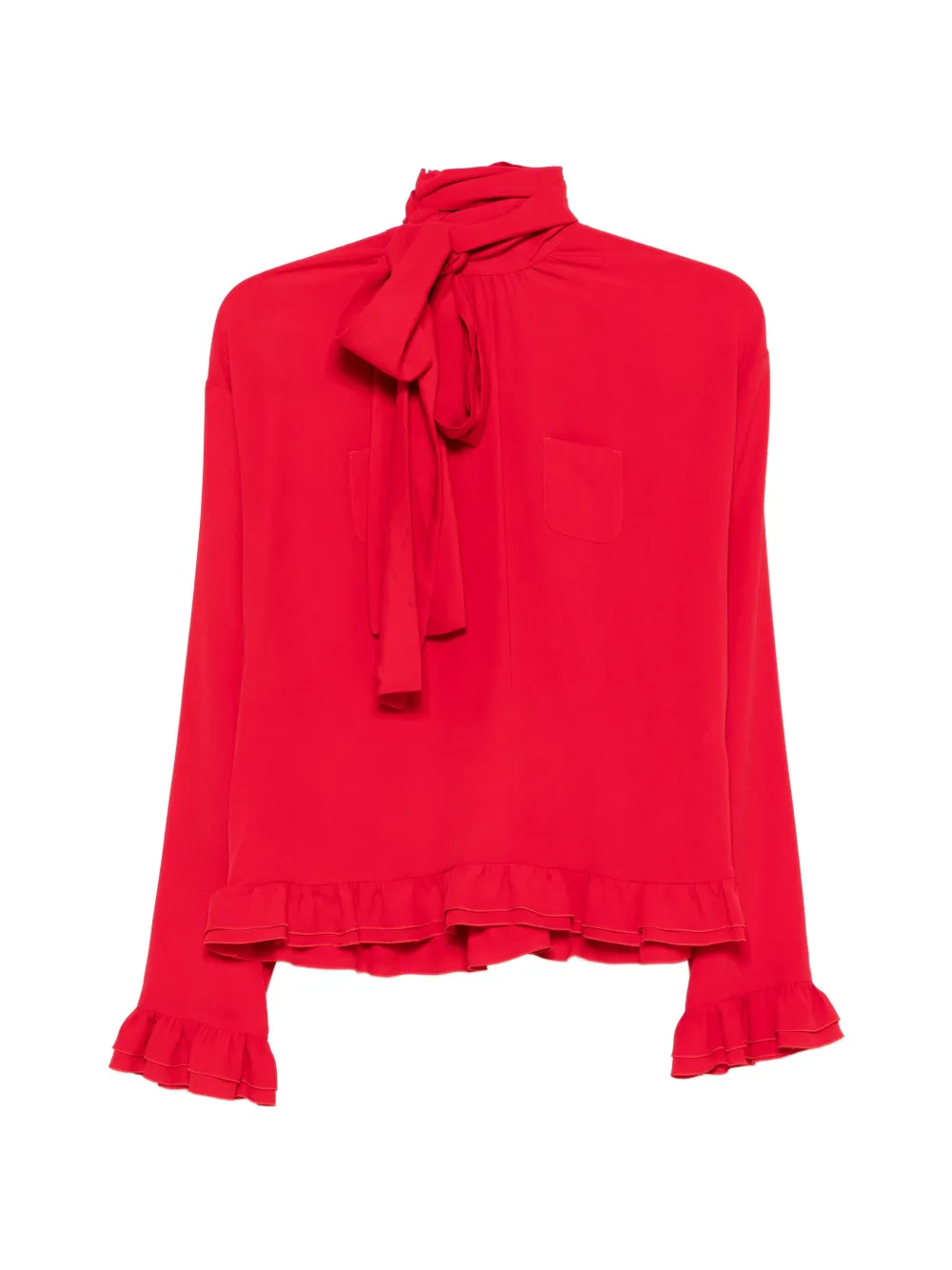 Nº21 bow ruffled shirt - Rosso