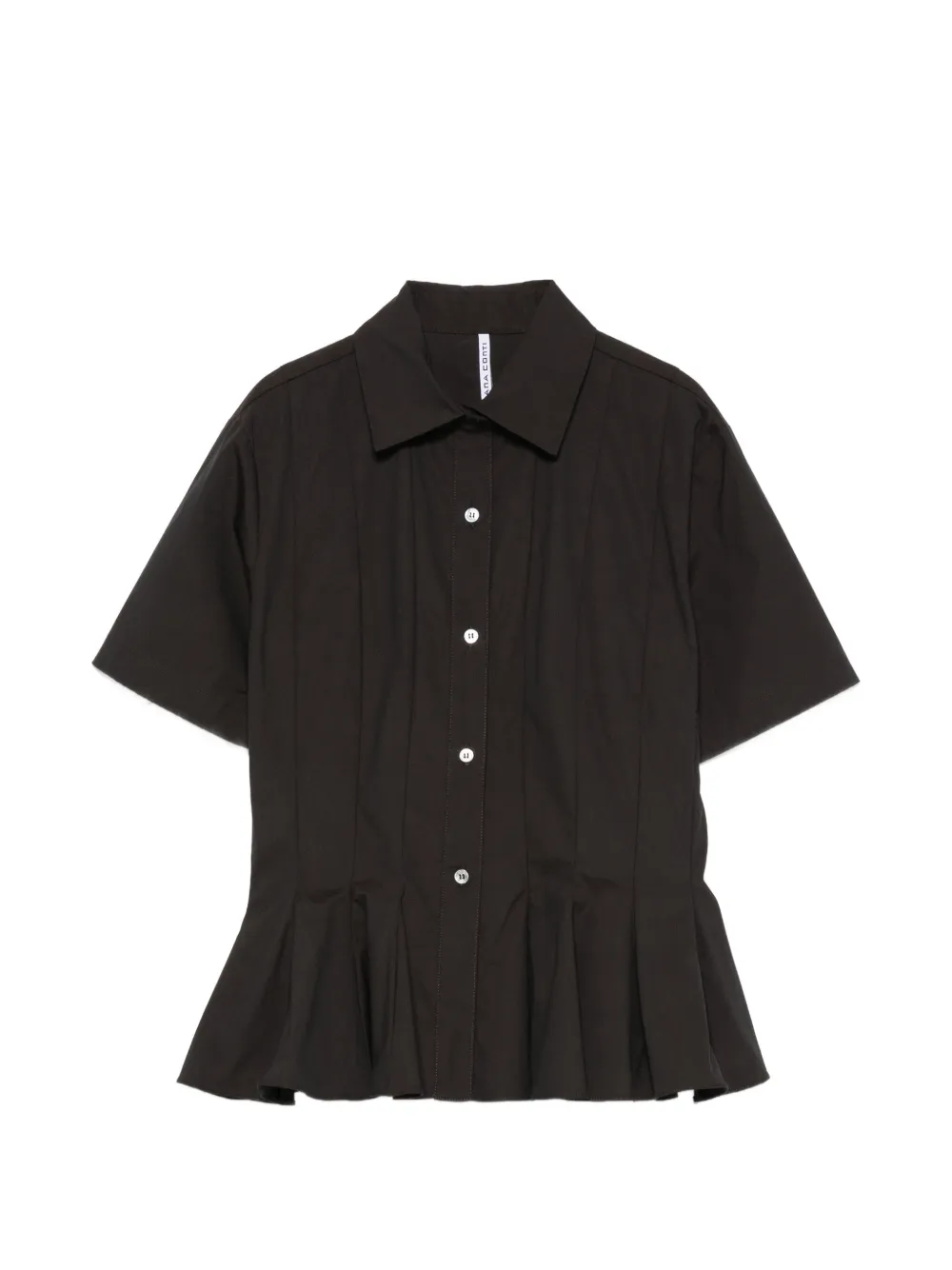 Liviana Conti pleated peplum-hem shirt - Marrone