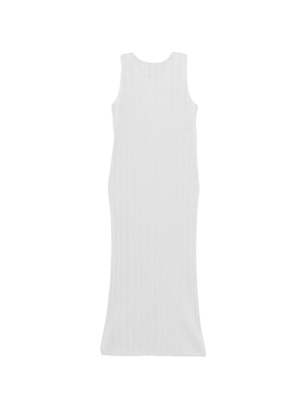 Pleats Please Issey Miyake pleated round neck dress - Grigio