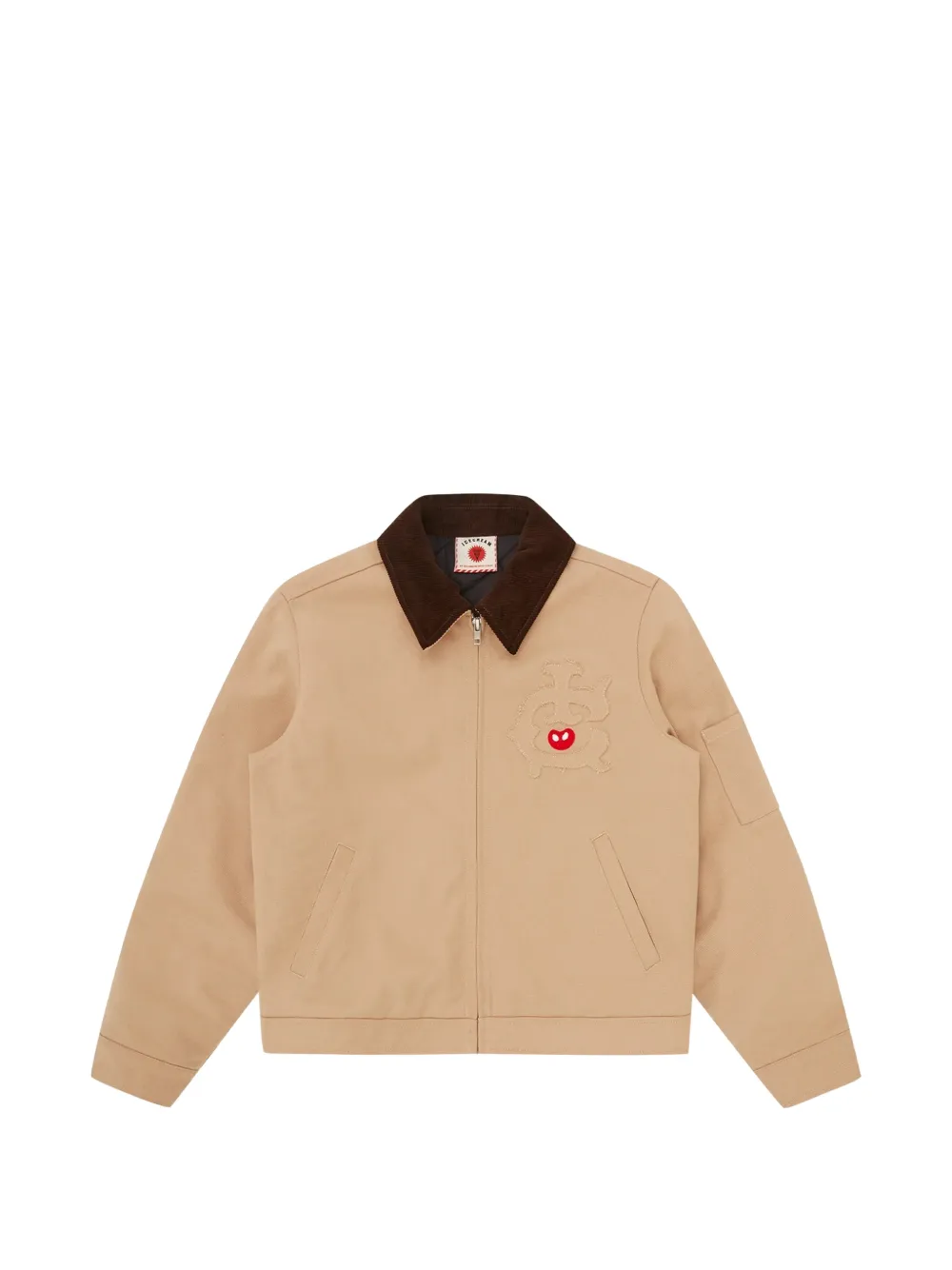 ICECREAM appliqued corduroy-collar jacket - Toni neutri