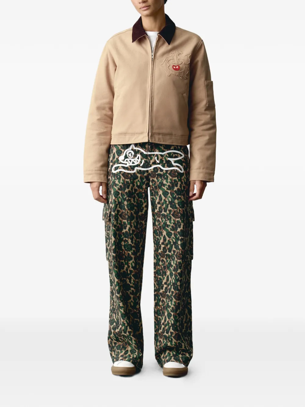 Icecream Appliqued Corduroy-collar Jacket - Neutrals 