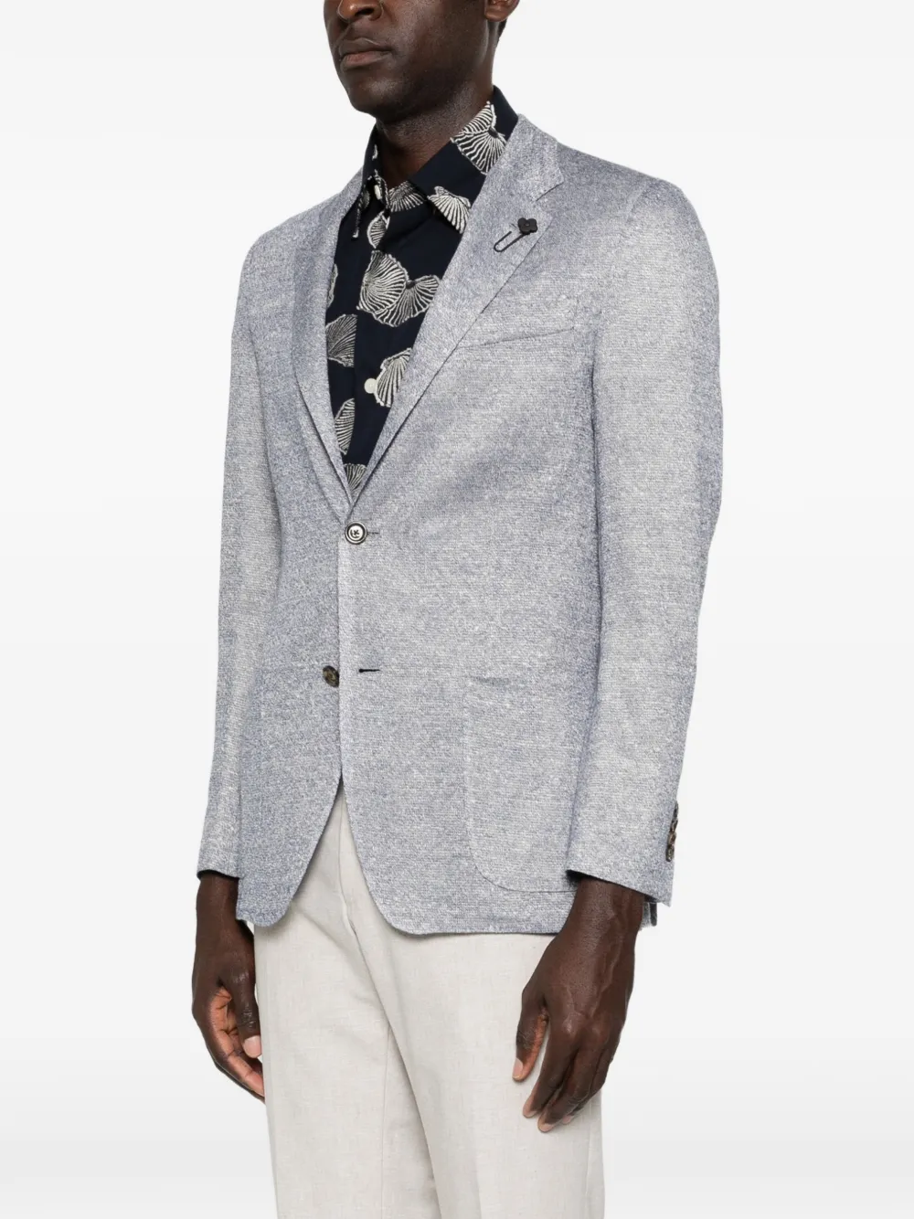 Lardini Single-breasted Buttoned Blazer - Blue 