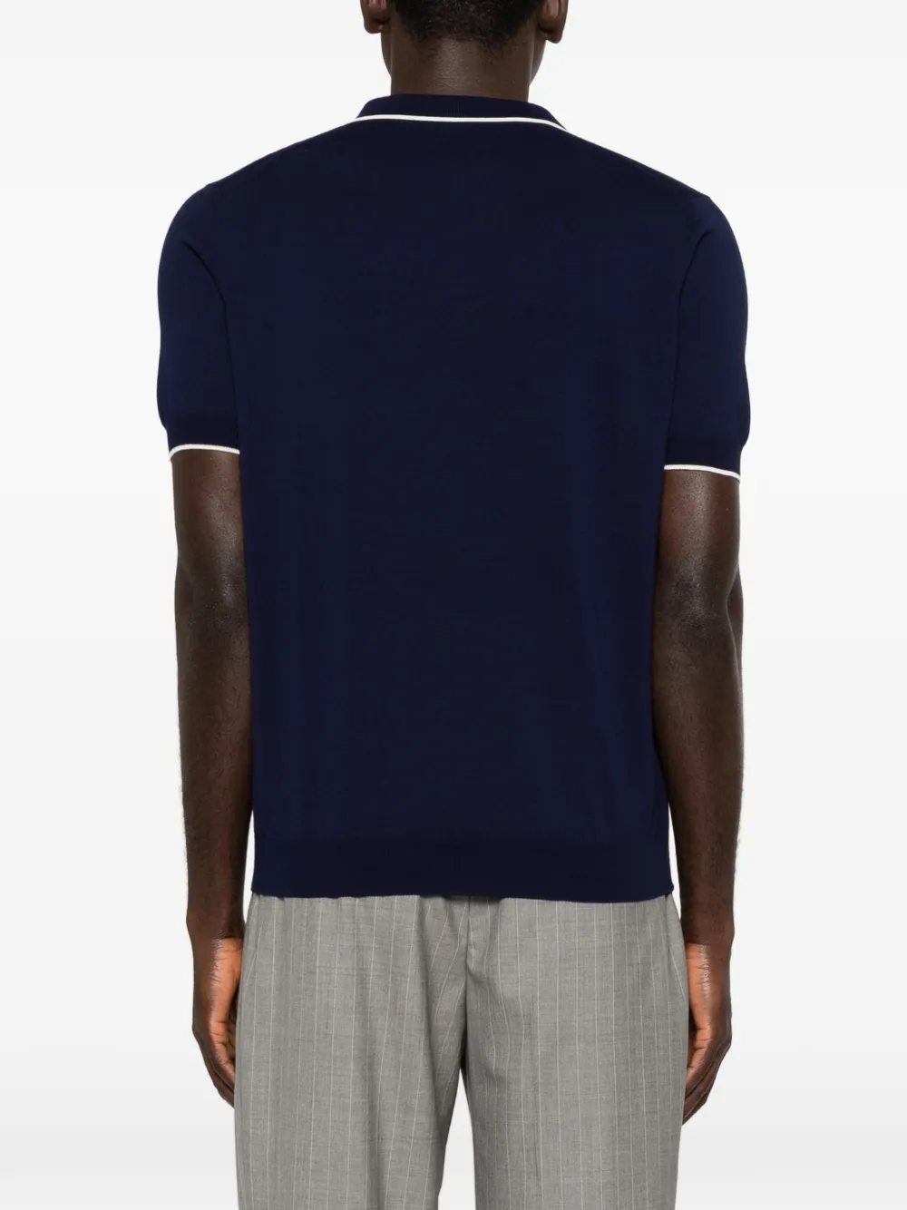 Fay Katoenen T-shirt met contrasterende afwerking Blauw