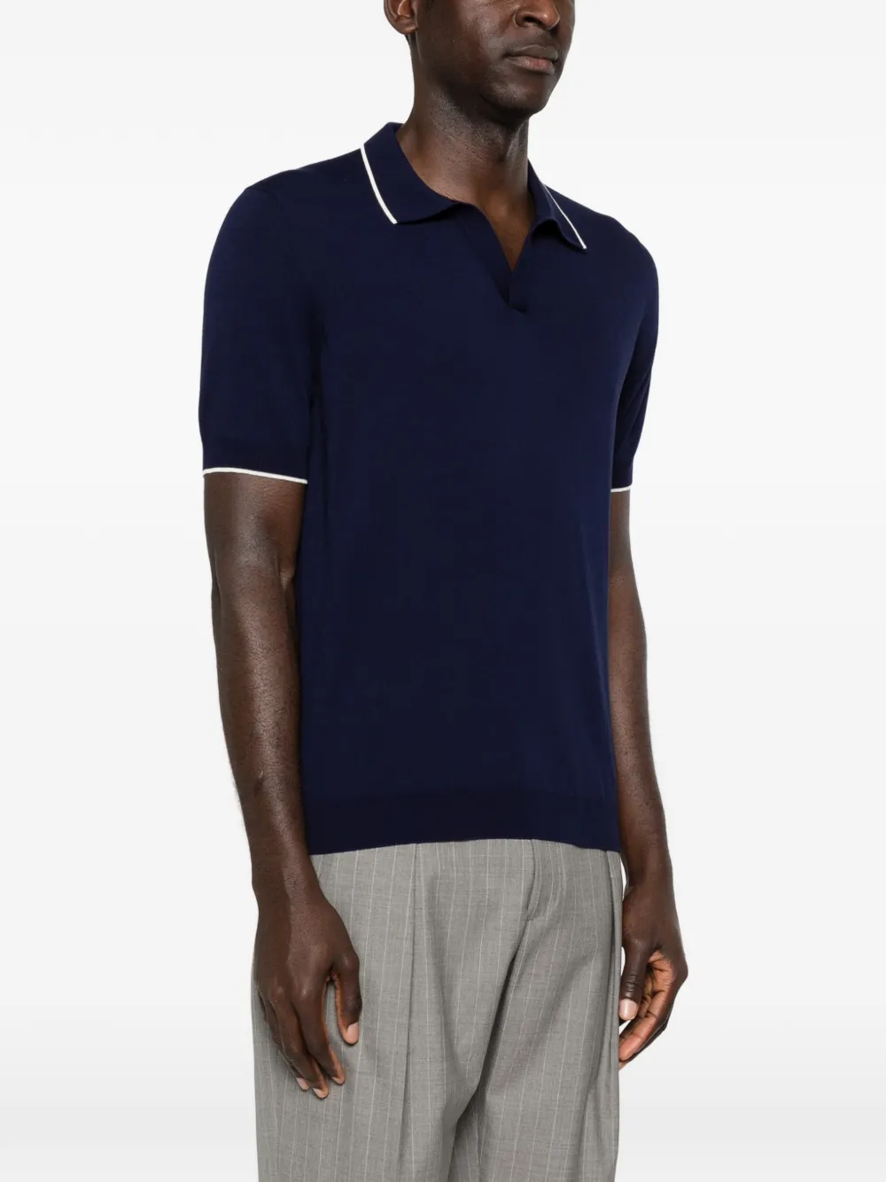 Fay Katoenen T-shirt met contrasterende afwerking Blauw