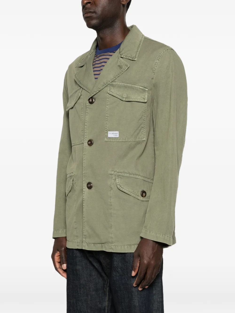  Fay Logo-patch Jacket - Green 