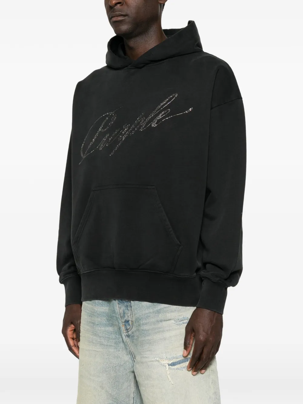Purple Brand crystal-logo hoodie Grijs