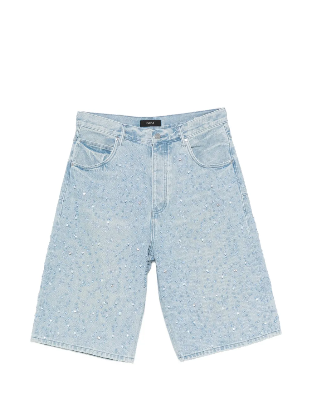 Purple Brand beaded-embellished shorts - Blau